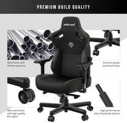 AndaSeat Kaiser 3 Series Premium Ergonomic GamingOffice Chair, Premium PVC Leather, XL Size Enlarged, Heavy-duty Aluminum Wheel Base, 65MM PU Covered Wheels, ELEGANT BLACK  AD12YDC-XL-01-B-PVC